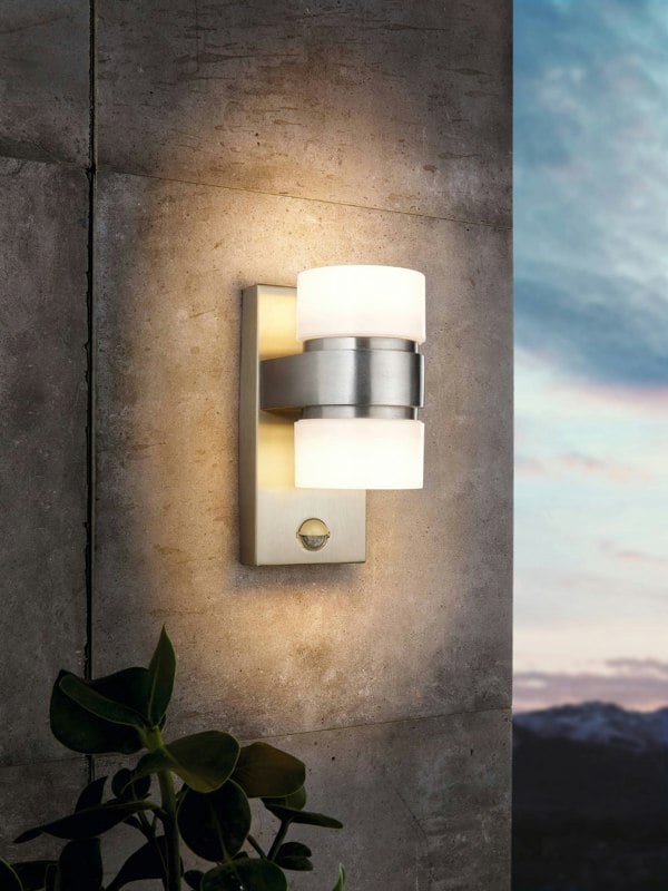 EGLO Atollari LED 2-Light Silver Exterior Wall Light