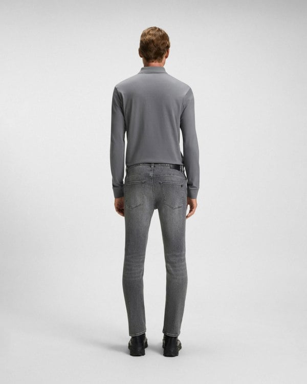 BOSS Orange Delaware Delaware Mens Slim-Fit Jeans in Grey Soft-Motion Denim - Medium Grey 038
