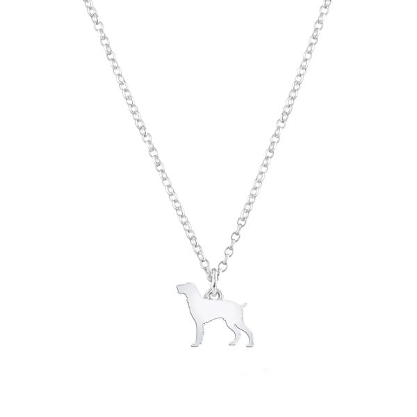 Mylee London Slovakian Rough Haired Pointer Silhouette Silver Necklace - Personalised