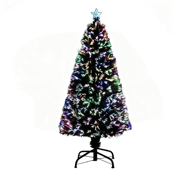 2ft to 7ft Multicolour Fibre Optic Pre-Lit Artificial Christmas Trees with LED Lighting image 1