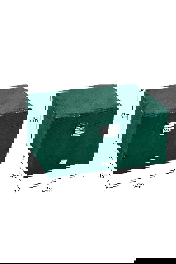 Living and Home 3-Tier Dark Green Jewelry Box with Lock