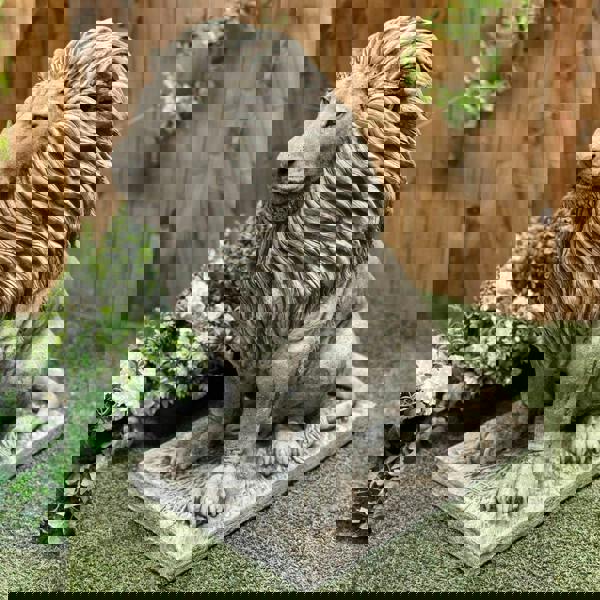 Large Sitting Regal Lion Statue for Garden