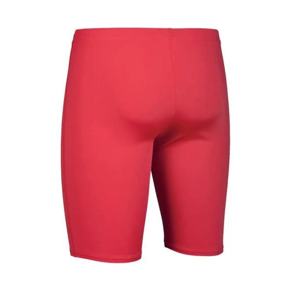 Red Arena Team Solid Swim Jammer shorts with ribbed spandex waistband