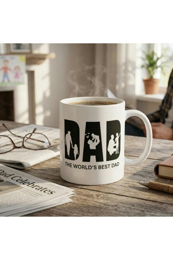 Dyzi Dad Mug The Worlds Best Dad Ceramic Coffee Cup