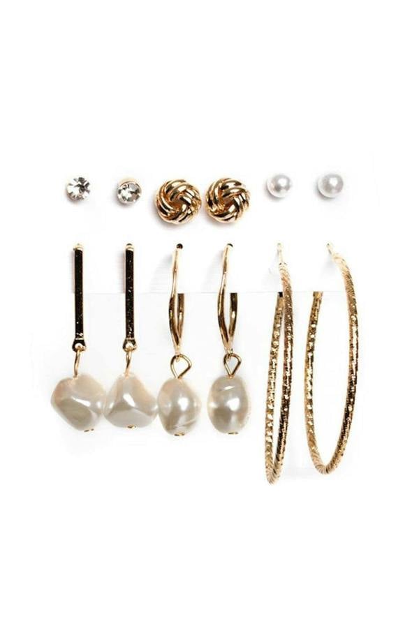 Ellie Set Of 6 Earrings - Assorted