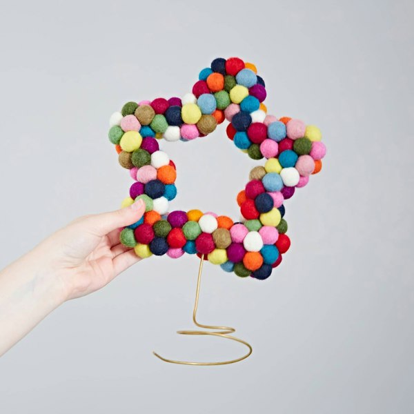Paper High Felt Multicoloured Star Tree Topper