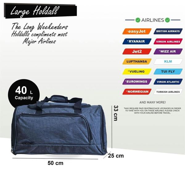 Infinity Luggage Large Duffel Weekend Holdall Carry-On Cabin Bag Gym Sports Travel Bag