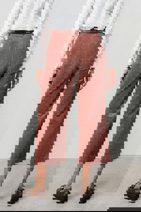 Lily & Me Isla Stretch Jumbo Cord Cropped Trousers Antique Rose