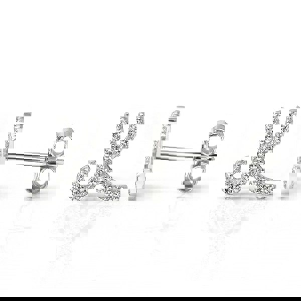 Say It With Luxe CZ Initial Earrings - Sterling Silver