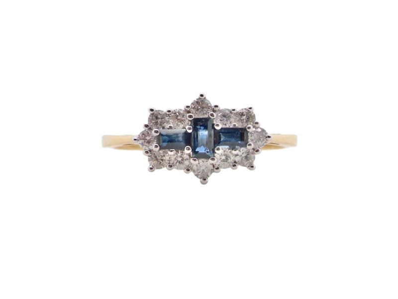 Vintage Tom An 18 carat gold Sapphire and Diamond cluster ring