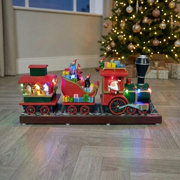 Garden Greatness Animated LED Musical Santa Train Decoration