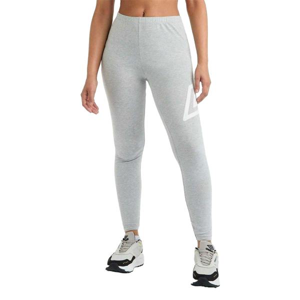 Umbro Womens/Ladies Logo Leggings - Grey Marl/White - 