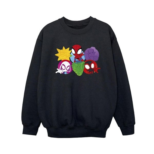 Marvel Boys Spidey And His Amazing Friends Faces Sweatshirt - Black