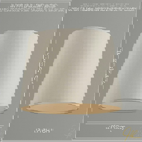 Contemporary Light Cream Linen Fabric Drum Lampshade with Cotton Inner Image 6