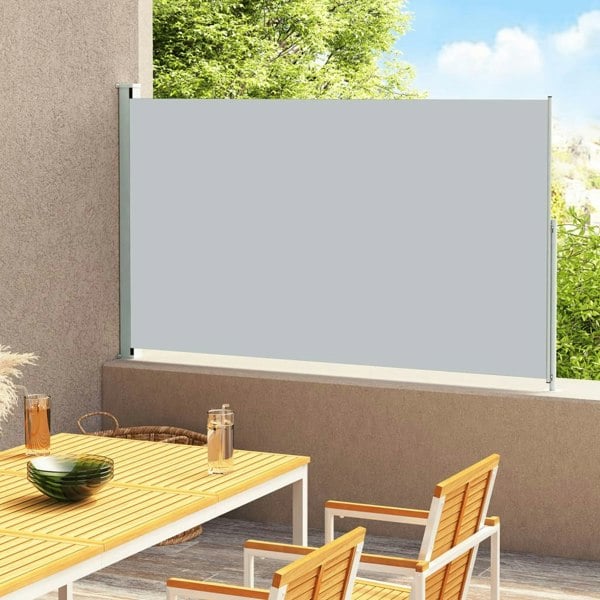 Berkfield Patio Retractable Side Awning 220x300 cm Grey