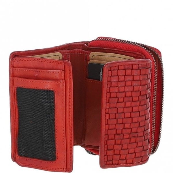 Vintage Woven Leather 7 Card Purse:  D-82