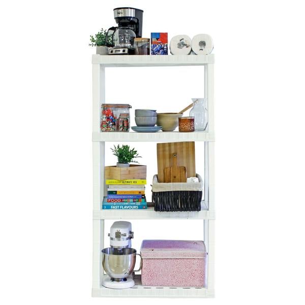 Oskar 4 Tier Shelves Garage Shelving Units Heavy Duty Storage Racking Shelf 35x76x144cm