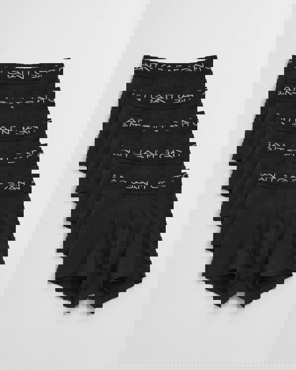 GANT Mens Slim Fit Stretch Cotton Jersey Trunks 5-Pack - 5 Black
