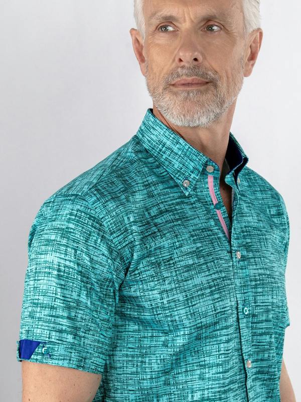VIBRANT ABSTRACT ART SHORT SLEEVE SHIRT - Claudio Lugli Shirts