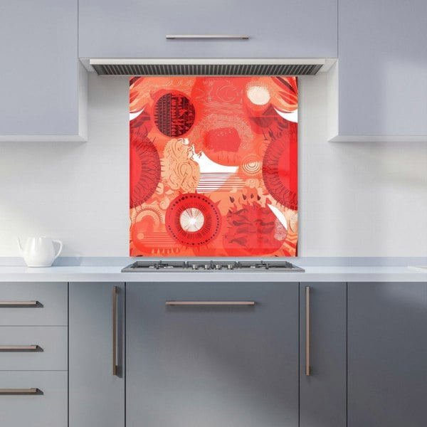 Warren Reed - Designer Abstract Red Sun pattern Kitchen Splashback