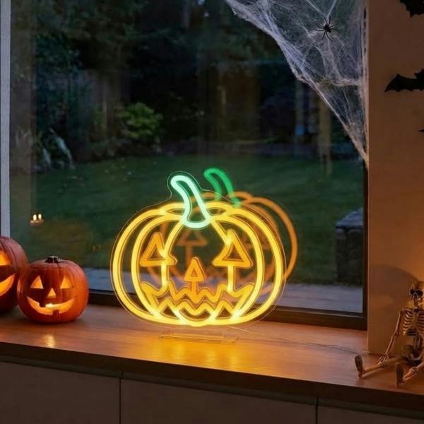 Garden Greatness Halloween Pumpkin Neon Display Light