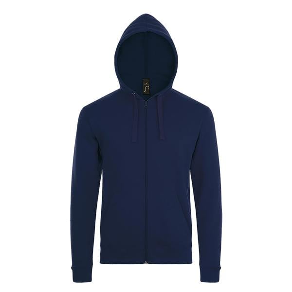 SOLS Mens Stone Zip Up Plain Hoodie - French Navy