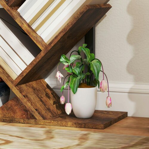 Wyld Haus Varani Wood Wood Effect 8 Section Tree Style Bookcase