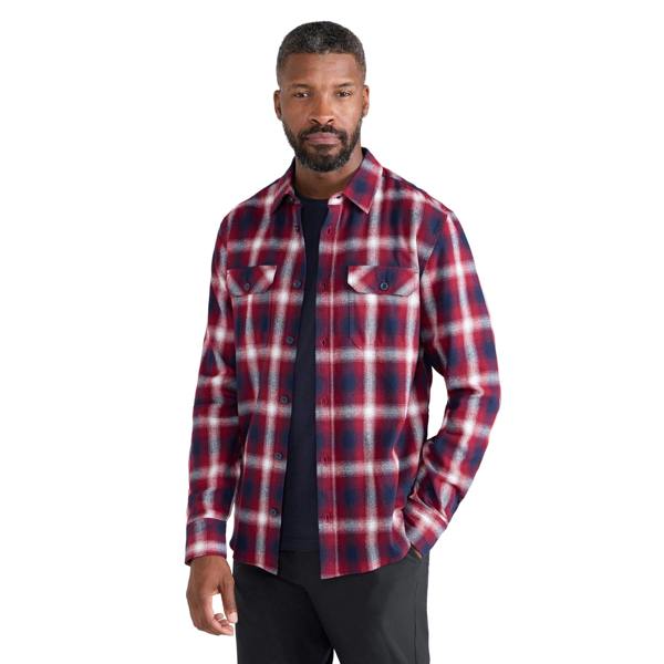 Mountain Warehouse Mens Trace Flannel Long-Sleeved Shirt - Berry - 