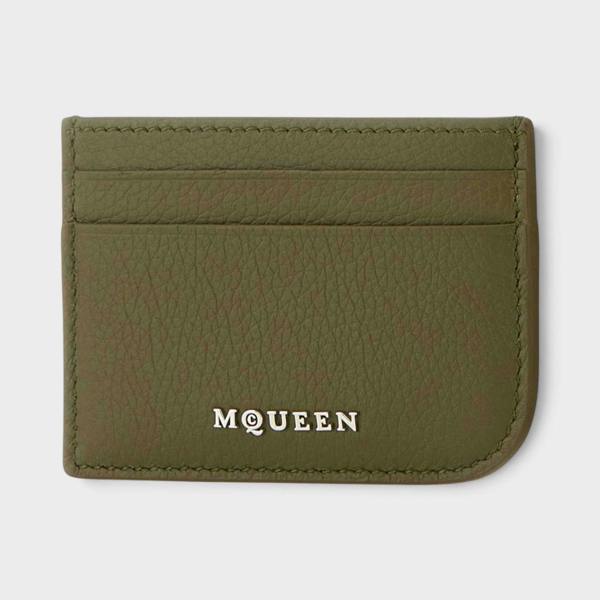 Alexander McQueen Sling Logo Card Holder Military Green