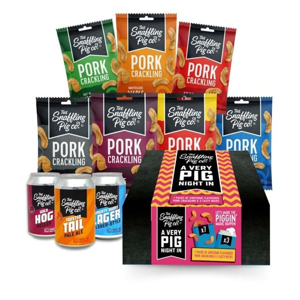 The Snaffling Pig Co A Very Pig Night In: Epic Pork Crackling and Beers Selection Hamper