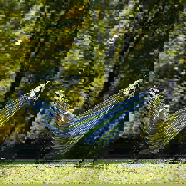 Vivere Double Cotton Hammock with Stand (250cm) - Oasis
