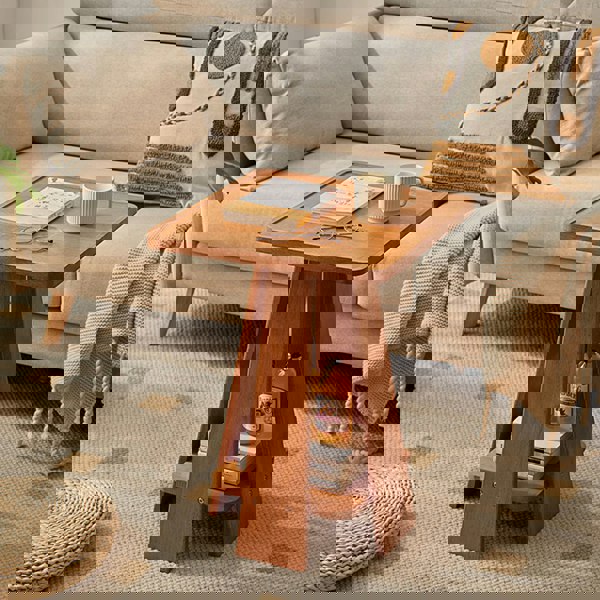 Eva Dne Side Table With Storage, Solid Wood-Weilai Concept-Weilai Concept