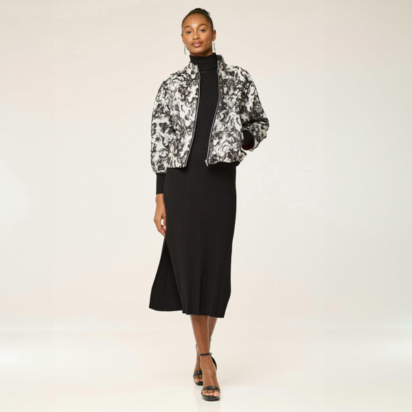 Lioness by TF Monochrome Paint Brush Brocade Jacket