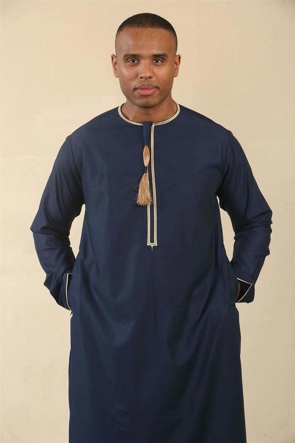 Infinity Leather Men's Omani Eid Thobe  Saudi Emirati Jubba Robe