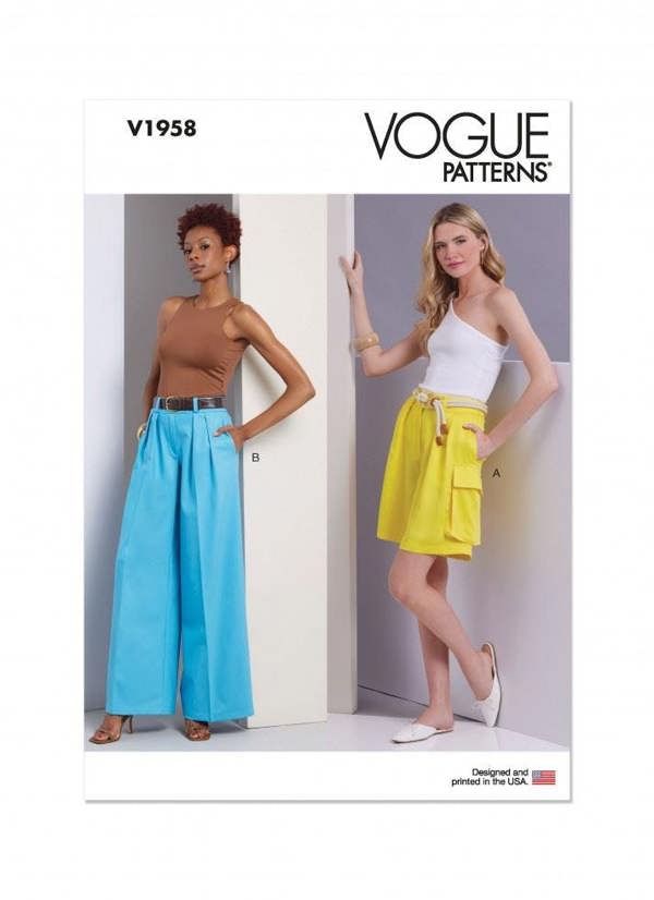 Vogue Sewing Pattern 1958, Trousers, Shorts for Women, A5 (6-8-10-12-14) - Intermediate