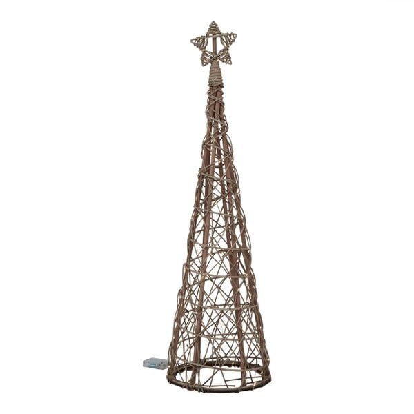 Hill Interiors Wicker Christmas Tree Decoration - Brown