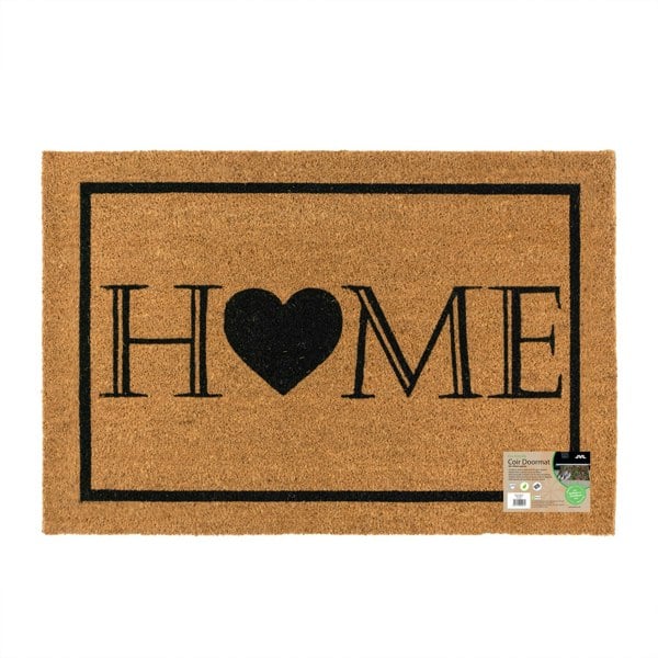 JVL Eco-Friendly Latex Backed Coir Entrance Doormat, 60x90cm - Heart Home Welcome