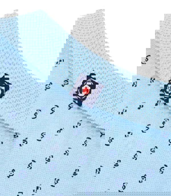 Lambretta Mens Smart Casual Retro All Over Print SKA Polo Shirt