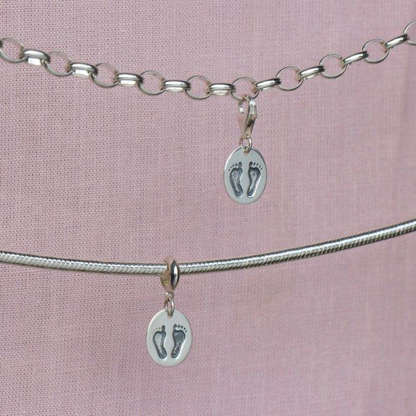 Mylee London Footprints Pendant Charm - Sterling Silver