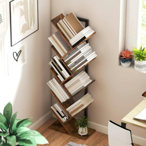 Wyld Haus Varani Wood Wood Effect 8 Section Tree Style Bookcase