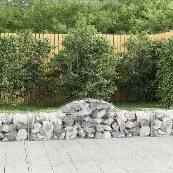 Berkfield Arched Gabion Baskets 4 pcs 200x50x40/60 cm Galvanised Iron