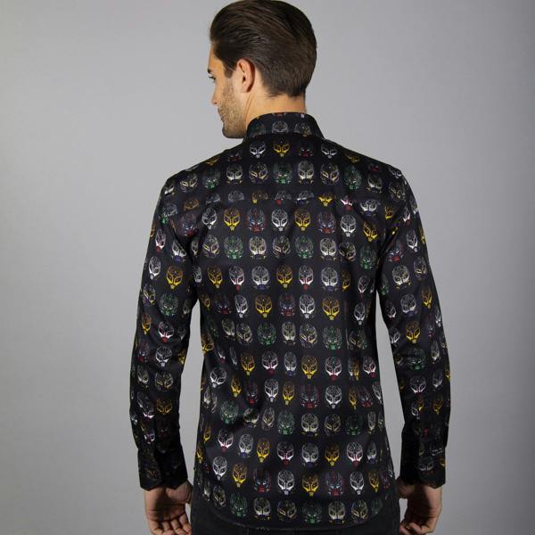 WWE: REY MYSTERIO MASK PRINT SHIRT - Premium Men's Patterned Shirt by Claudio Lugli | Bold Design, Tailored Fit, Best Printed Shirts