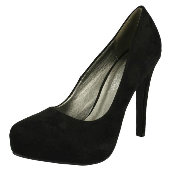 Spot On Ladies Spot On High Heel Platform Court Shoes
