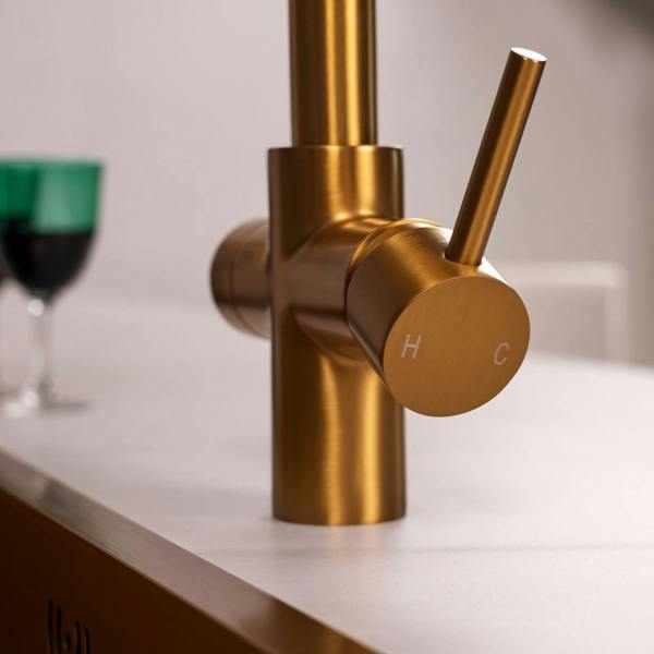 Impromta 4 in 1 Biometric Boiling Water Tap | Brushed Gold Finish