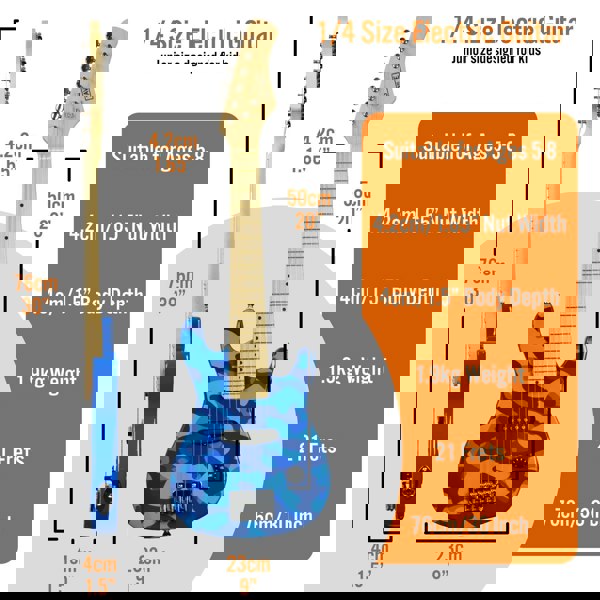 3rd Avenue Junior Electric Guitar Pack Electric Guitars#Colour_Blue Camo