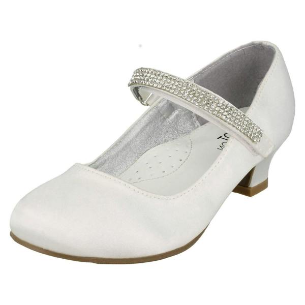 Spot On Girls Spot On Mid Heel Diamante Strap Shoes