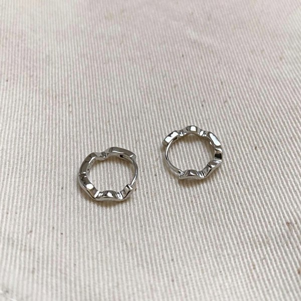 Spero London Sterling Silver Wavy Hoop Earrings