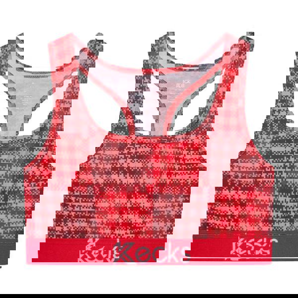 Kecks Cherry Plaid Sports Bralette