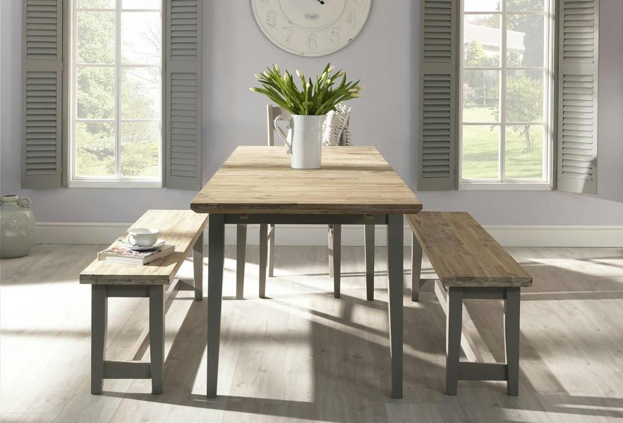 Statement Furniture Florence Solid Acacia Hardwood Dining Bench 140cm Long