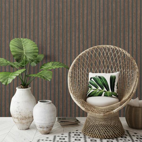 Erismann Acoustic Panel Wood Slat Realistic Wallpaper